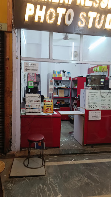 The front counter with price cards on the glass